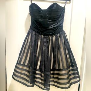 Betsy Johnson Black and Cream Mini Dress